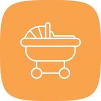 Baby Carriage Line Round Corner vector