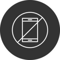 No Phone Line Inverted Icon vector
