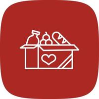 Food Donate Line Round Corner vector