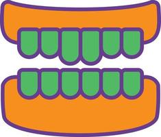 Denture Line Filled Two Color vector