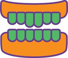 Denture Line Filled Two Color vector