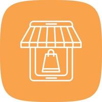 Mobile Store Line Round Corner vector