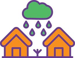 Monsoon Line Filled Two Color vector