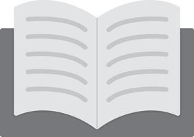 Open Book Flat Greyscale vector