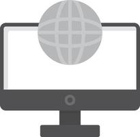 Lcd Globe Flat Greyscale vector