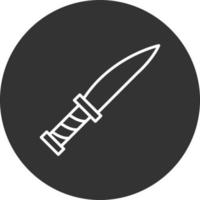 icono de línea de cuchillo invertida vector