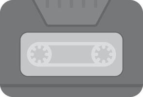 Cassette Flat Greyscale vector