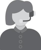 Customer Service Flat Greyscale vector