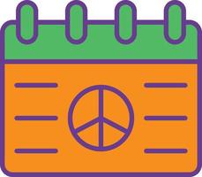 Peace Calendar Line Filled Two Color vector