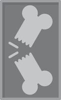 Broken Bone Flat Greyscale vector