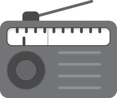 Radio Flat Greyscale vector