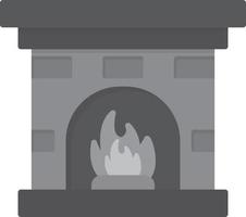 Fireplace Flat Greyscale vector