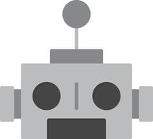 Robot Flat Greyscale vector