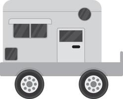 Camper Van Flat Greyscale vector