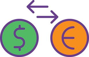 Currency Exchange Line Filled Two Color vector