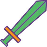 Sword Line Filled Two Color vector