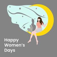 Womens day greeting cards flat design illustration vector