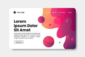 Abstract liquid and circle shape background for landing page vector