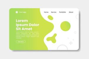 Landing page with abstract liquid and circle shape background vector