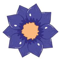 Flor azul flor aislado sobre fondo blanco. vector