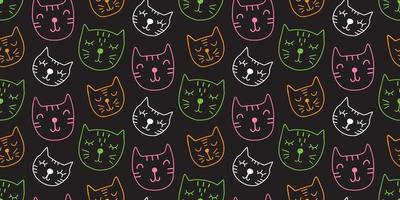 Vector Cute Cats Seamless Pattern