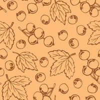 Seamless pattern with blackcurrant. Hand drawn illustration converted to vector. vector