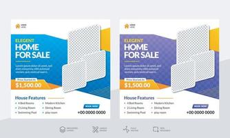 Home for sale - Real estate and interior design template - Social media post or banner design template vector