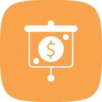 Dollar Presentation Glyph Round Corner vector