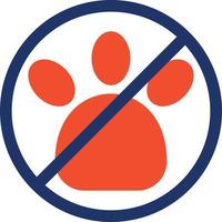 No Pets Allowed Color Icon vector