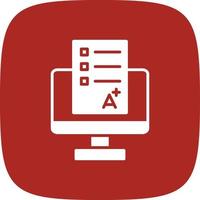 Online Exam Glyph Round Corner vector