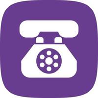 Land Line Phone Glyph Round Corner vector