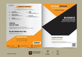 diseño de folleto comercial bi fold con vector