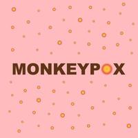 monkeypox text with smallpox spots illustration background vector