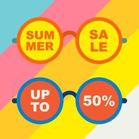 summer discount on eyeglasses products with glasses icon illustration vector