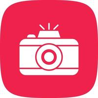 Photo Camera Glyph Round Corner vector