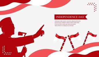 diseño de banner de plantilla de ilustraciones del día de la independencia del héroe patriótico de indonesia vector