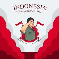 Indonesia independence day heroic day greeting card banner template background design vector