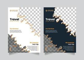 Travel business flyer poster banner leaflet design template vector