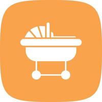 Baby Carriage Glyph Round Corner vector