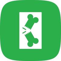 Broken Bone Glyph Round Corner vector