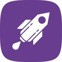 Rocket Glyph Round Corner vector