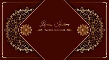 vector background, maroon and gold, with mandala decoration