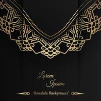 mandala background, black and gold, design vector