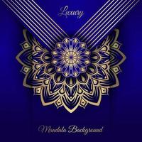 vector mandala background, blue and gold