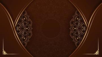 luxury background  decorated with mandala  brown and gold vector