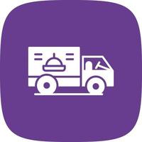 Delivery Truck Glyph Round Corner vector