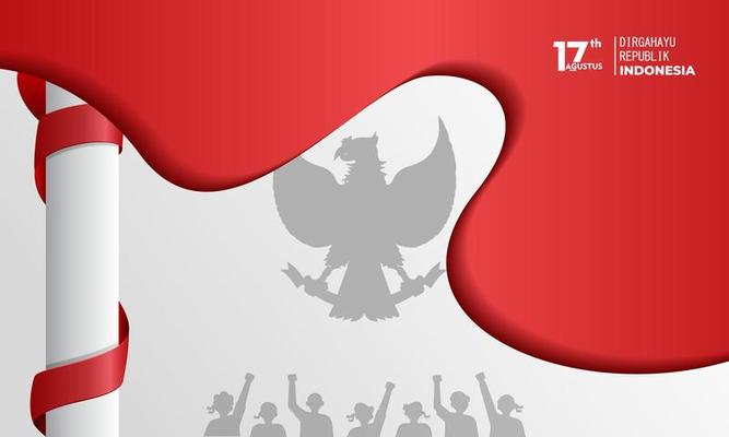 17 august. indonesia happy independence day greeting card