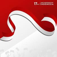 17 de agosto feliz día de la independencia república de indonesia, diseño de fondo vector