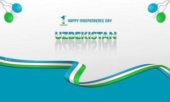 Uzbekistan Independence Day flag logo icon banner background design vector