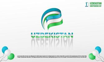 diseño de fondo de banner de icono de logotipo de bandera del día de la independencia de uzbekistán vector